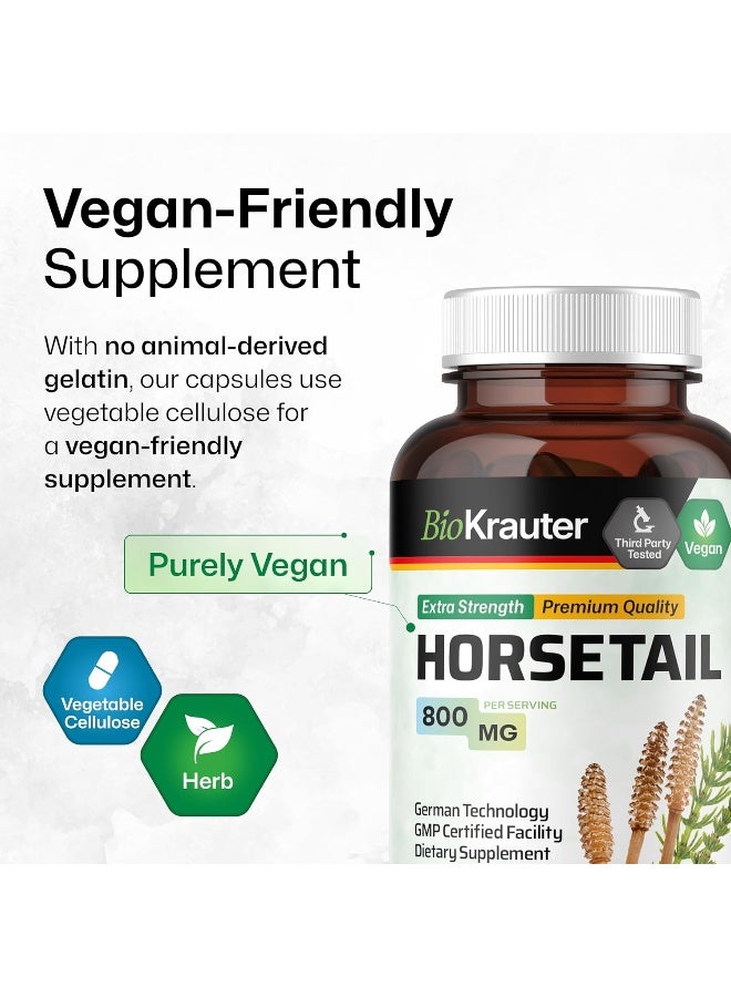 BIO KRAUTER (100 Capsules) - Horsetail Capsules, 500 mg, Organic Horsetail Herb (Equisetum arvense) (100 Capsules) - Image 5